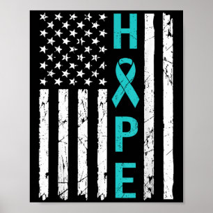 Affiche Hope Cervical Cancer Awareness Usa Flag Support Th