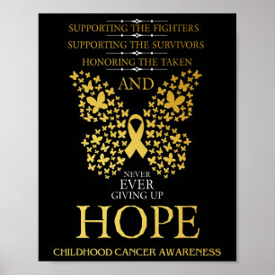 Affiche Hope Chilhood Cancer Awareness Gold Ribbon