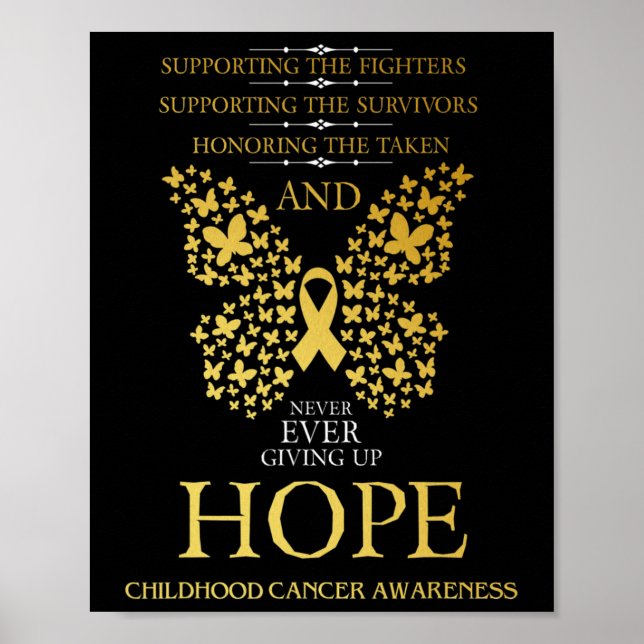 Affiche Hope Chilhood Cancer Awareness Gold Ribbon (Devant)
