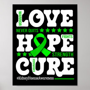 Affiche Hope Cure Warrier Kidney Disease Awareness Support