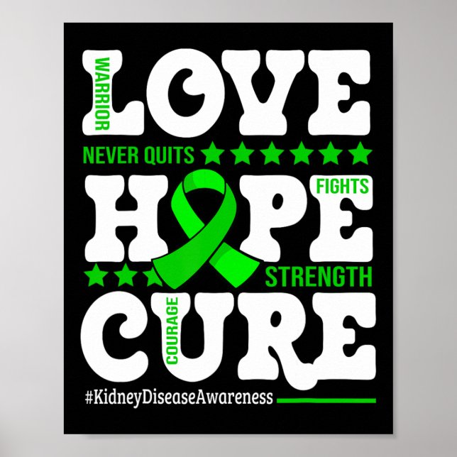 Affiche Hope Cure Warrier Kidney Disease Awareness Support (Devant)