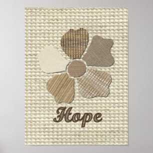 Affiche Hope Fabric Flower Collage