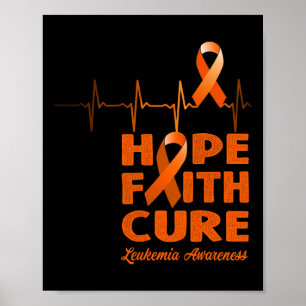 Affiche Hope Faith Cure - Sensibilisation à la leucémie