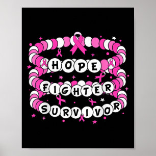 Affiche Hope Fighter Survivor Pink Breast Cancer Friendshi
