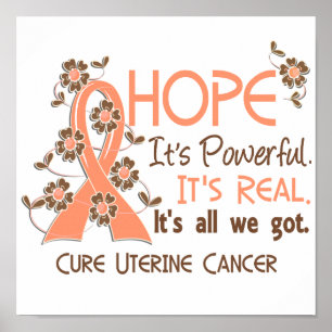 Affiche Hope Flower Ribbon Cancer utérin