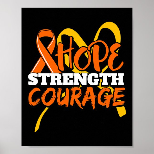 Affiche Hope Force Courage Leucémie Cancer Sensibilisation (Devant)