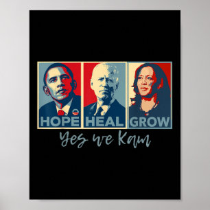 Affiche Hope Heal Grow Obama Joe Biden Kamala Harris 2024