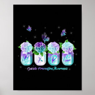 Affiche Hope Hydrangea Flower Butter Suicide Prévention
