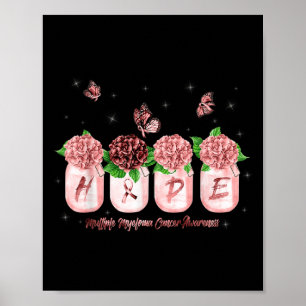 Affiche Hope Hydrangea Flower Butterfly Multiple Myeloma C