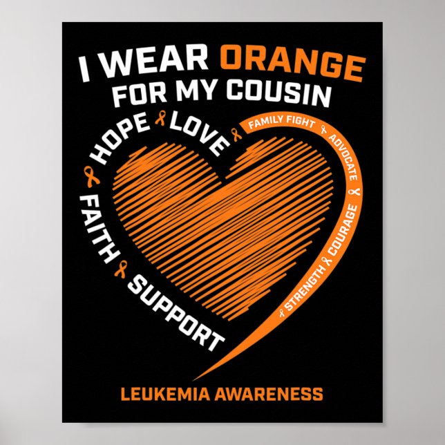Affiche Hope I Wear Orange For My Cousin Leukemia Awarenes (Devant)