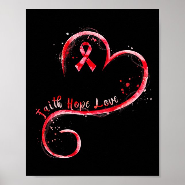 Affiche Hope Love Burgundy Ribbon Cerveau Aneurysme Sensib (Devant)
