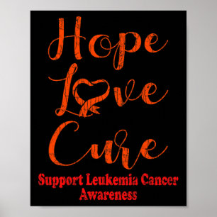Affiche Hope Love Cure Leukemia Sensibilisation Heureux Ru