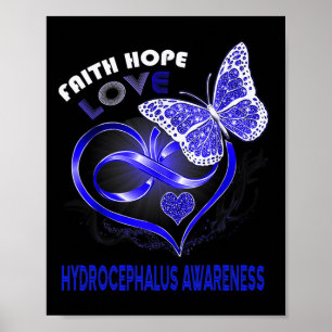 Affiche Hope Love Hydrocéphalie Sensibilisation Papillon c