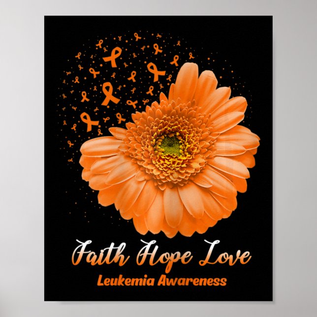 Affiche Hope Love Leukemia Sensibilisation Flower Be Stron (Devant)
