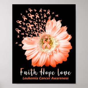 Affiche Hope Love Leukemia Sensibilisation Orange Ribbon D