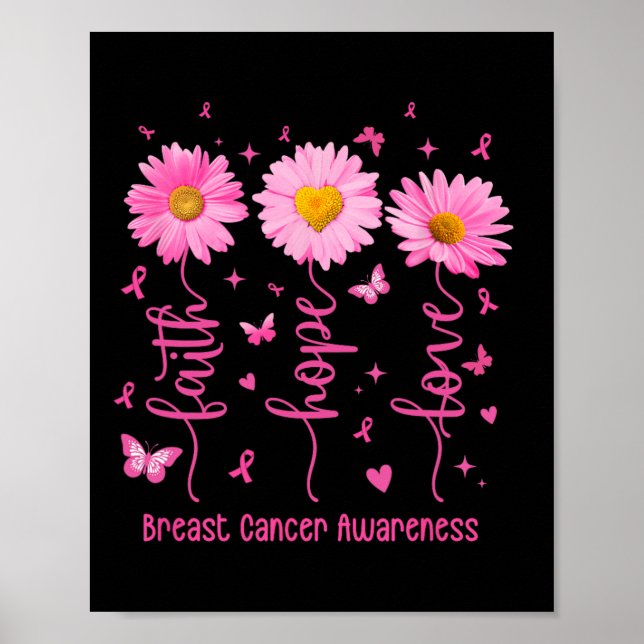 Affiche Hope Love Pink Ribbon Dais de sensibilisation au c (Devant)