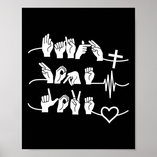 Affiche Hope Love - Religion chrétienne Heartbeat Cross He (Devant)