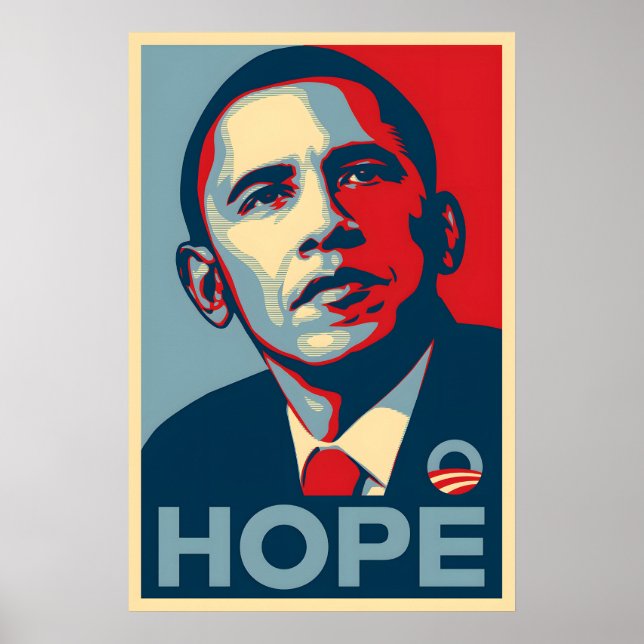 Affiche Hope Obama Shepard Fairey Campagne Iconiqu (Devant)
