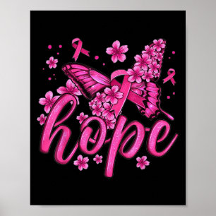Affiche Hope Pink Ribbon Button Sensibilisation au cancer