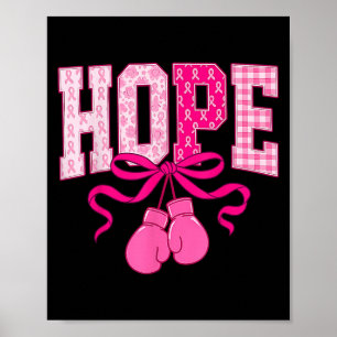Affiche Hope Pink Ribbon Gants en boîte Cancer du sein ros