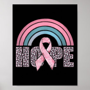Affiche Hope Pink Ribbon Leopard Sensibilisation au cancer