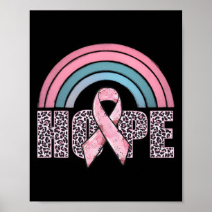 Affiche Hope Pink Ribbon Leopard Sensibilisation au cancer