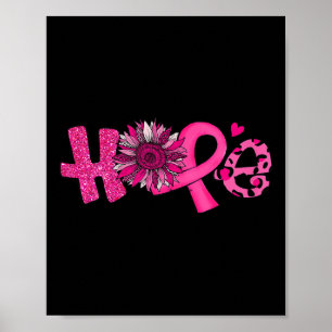 Affiche Hope Pink Ribbon Leopard Sunflower Breast Cancer A