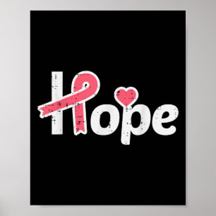 Affiche Hope Pink Ribbon Soutien Sensibilisation au cancer