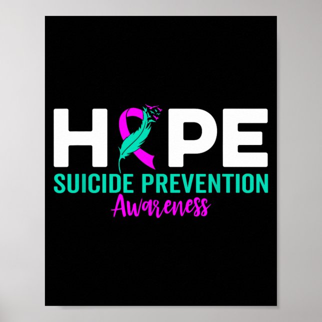 Affiche Hope Suicide Prevention Ribbon Depression Suicide  (Devant)