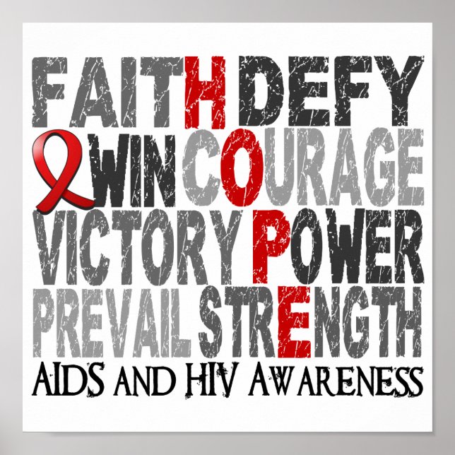Affiche Hope Word Collage SIDA (Devant)