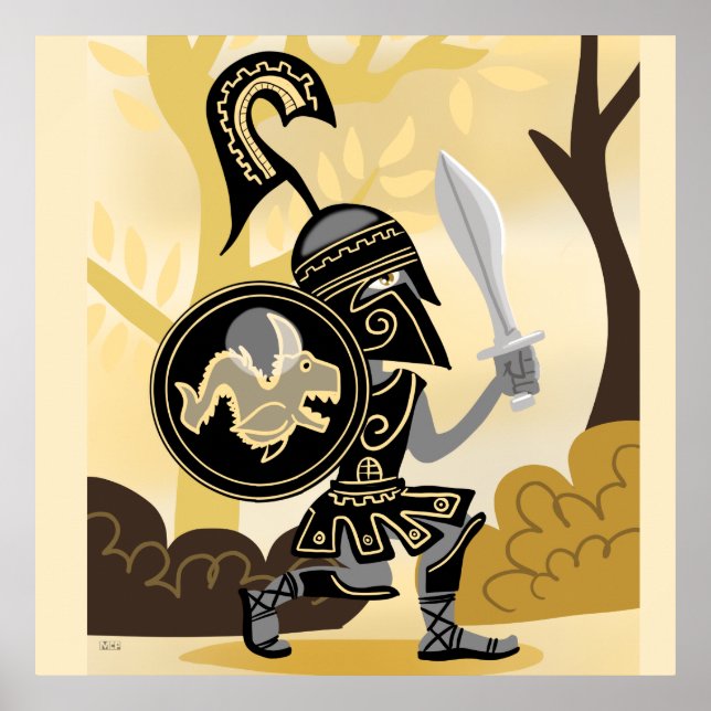 Affiche Hoplite grecque antique (Devant)