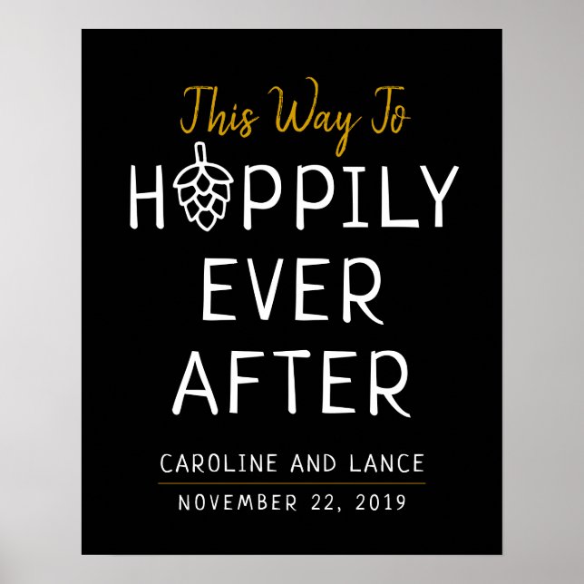 Affiche Hoppily Ever After Co-Ed Wedding Bridal Shower (Devant)