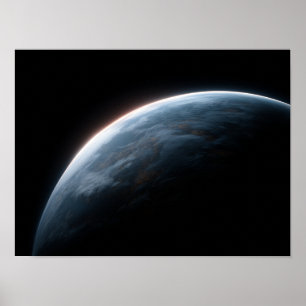 Affiche Horizon de la planète bleu foncé cinématique depui
