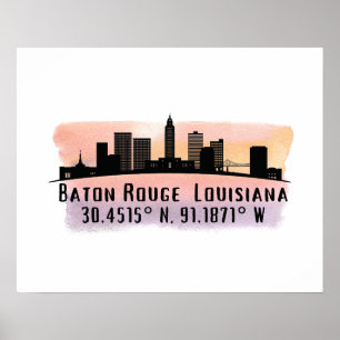 Affiche Horizon de la ville de Baton Rouge LA 