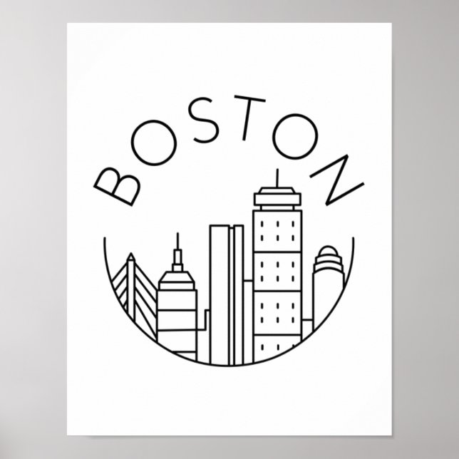 Affiche Horizon de la ville de Boston, horizon de Boston m (Devant)