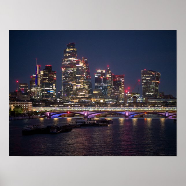 Affiche Horizon de Londres la nuit (Devant)