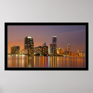Affiche Horizon de Miami à l'affiche de panorama de