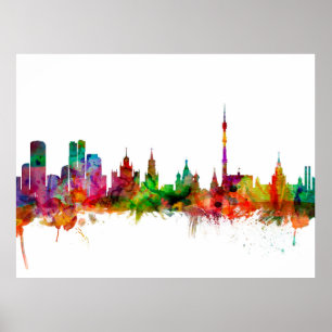Affiche Horizon de Moscou Russie