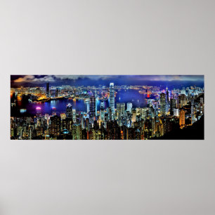 Affiche Horizon de nuit de Hong Kong