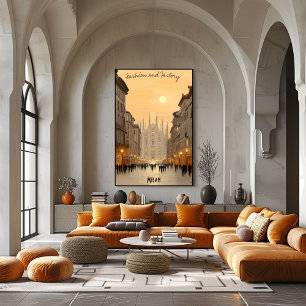Affiche Horizon minimaliste de Milan – Tons doux Art itali