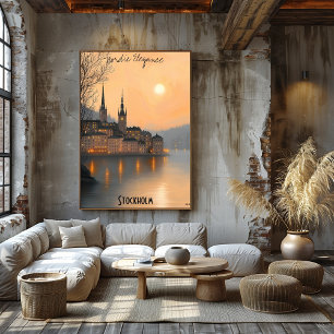 Affiche Horizon minimaliste de Stockholm - Art de la ville
