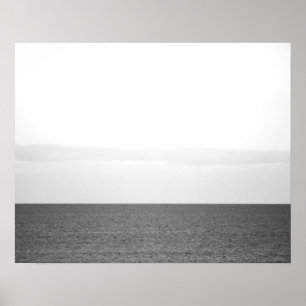 Affiche Horizon Océan calme noir et blanc 16x20