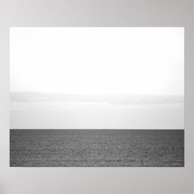 Affiche Horizon Océan calme noir et blanc 16x20 (Devant)