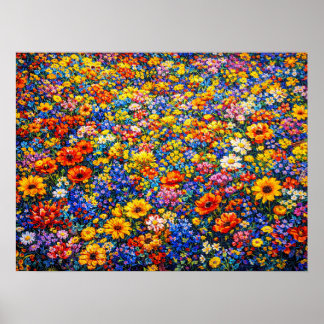 Affiche Horizon Radieux : La Vague Infinie de Fleurs Sauva