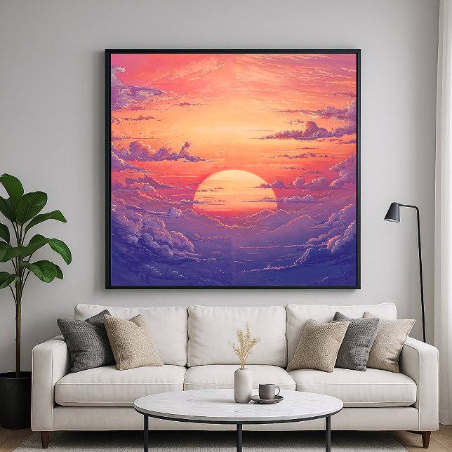 Affiche Horizon Soleil - Style d'illustration Peinture Vib (Créateur téléchargé)