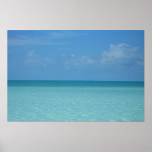 Affiche Horizon tropical turquoise bleu des Caraïbes