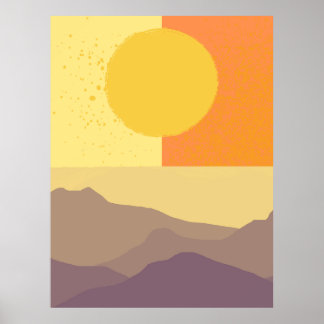 Affiche Horizons d'or : un coucher de soleil minimaliste