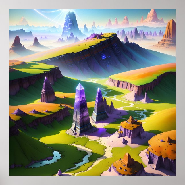 Affiche Horizons violets brisés V2 (Devant)