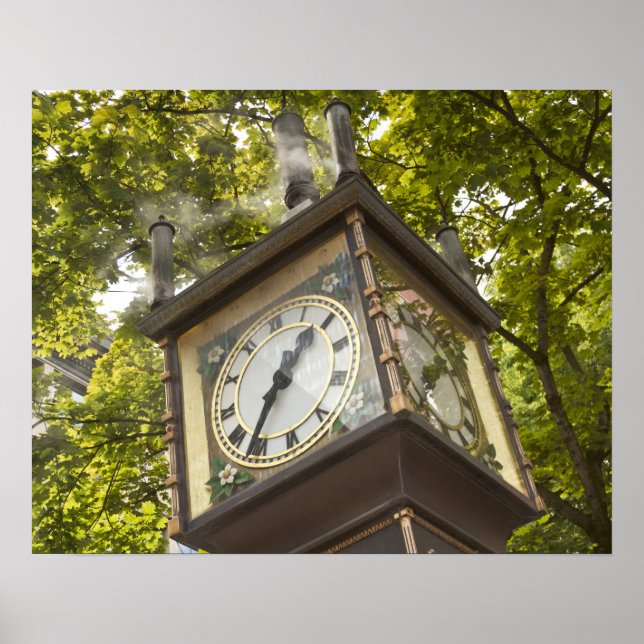 Affiche Horloge à vapeur dans le quartier de Gastown (Devant)