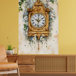Affiche Horloge ancienne de style rococo, probablement pei